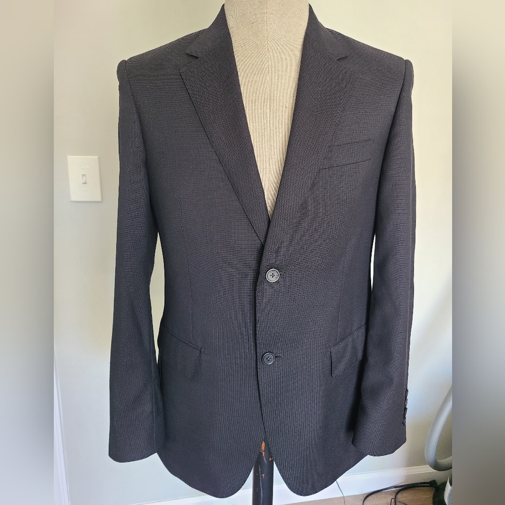 Cerruti 1881 Wool & Silk Black & Gray Polka-dot blazer sports coat